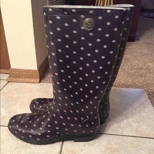 ugg rain boots polka dot